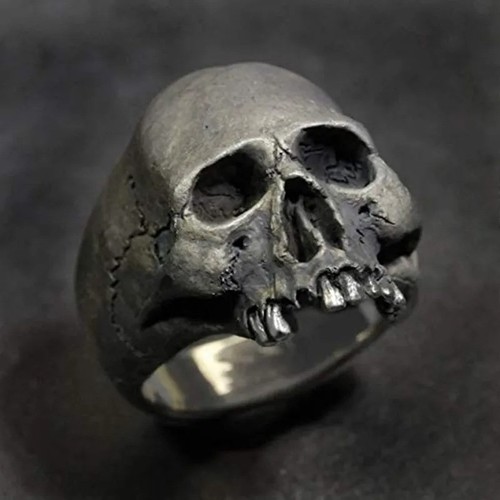 Vintage gothic skull - ring, for
