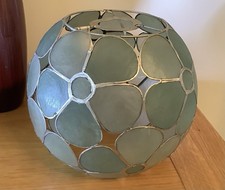 Vintage Retro Style Round Floral Capiz Shell Pendant Light / Lamp Shade