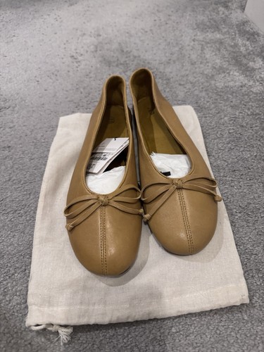 Leather ballet flats - flats, bow