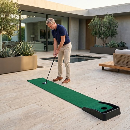 Golf putting mat set auto - auto, ball