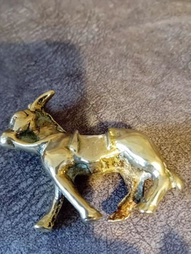 Vintagesmall brass donkey with - brass,