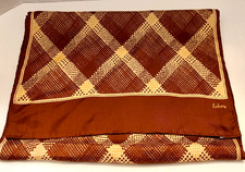 Vintage Echo 100% Silk Scarf  Brown 15" x 46"