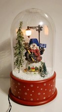 Snowman Vintage Snow Globe Dome Christmas Decoration Snowing Simulation 