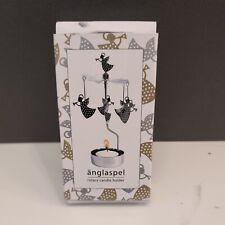 Swedish Anglaspel Silver Gold Christmas Holiday Angel Angel Chimes Candle Holder