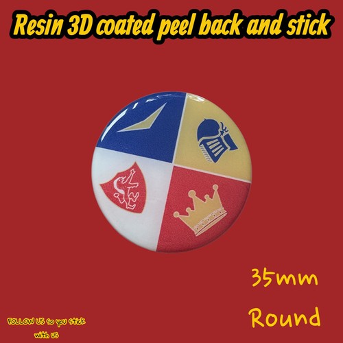 Vintage resin domed - 3d, badge
