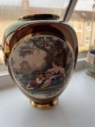 Carlton ware vase rich brown - carlton,
