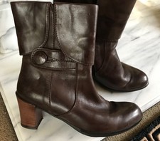 Wolky Brown Leather Mid Calf