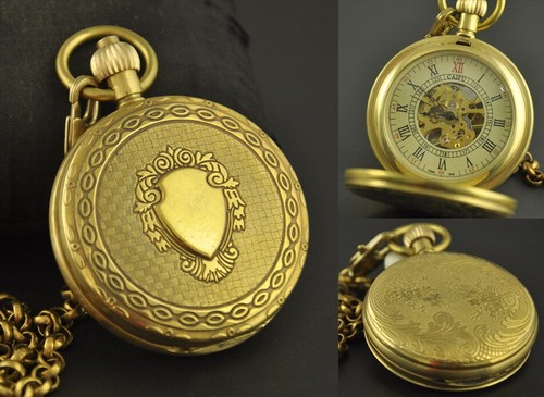 Golden engraved full hunter - golden,