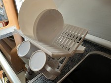 2 tier Folding Dish Drainer White Motorhome Caravan Camper Boat Narrowboat