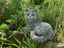 Stone figure cat Emilia lying frost-proof garden figure decoration cast stone 