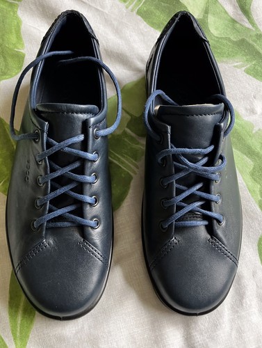 Ecco comfy blue leather - leather, shoes