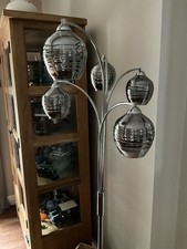 Next Silver Floor Lamp with Glass Shades Ideal for Lounge/Dining Room Used VGC .