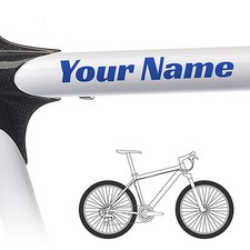 2 x Custom Bike Name Stickers For Cycle Frame - Race Style