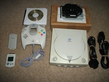 MODDED Sega Dreamcast console,  1x Controller, 1x rumble pack, 1x VMU, + Leads