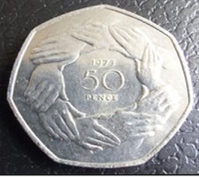 1973 50P Fifty Pence Old Style