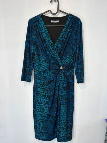 Gina bacconi blue green dress