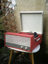 SUPERB 1966 DANSETTE VIVA RECORD PLAYER in RED & WHITE, REFURBISHED.