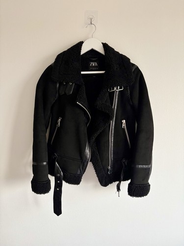 Zara black faux leather - zara,
