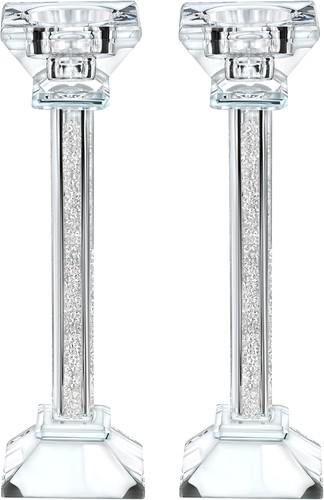 Crystal candle holders - crystal,