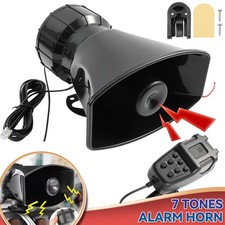 7 Tone Sound Car Police Siren Horn Megaphone With Mic PA Speaker System 100W 12V