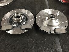 STARLET GLANZA EP91 EP82 DRILLED GROOVED BRAKE DISC BRAKE PADS REAR NO  ABS