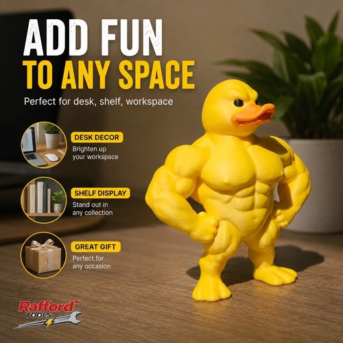 Funny muscle duck - duck, statue