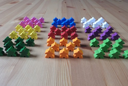 Carcassonne wooden meeples - wooden,