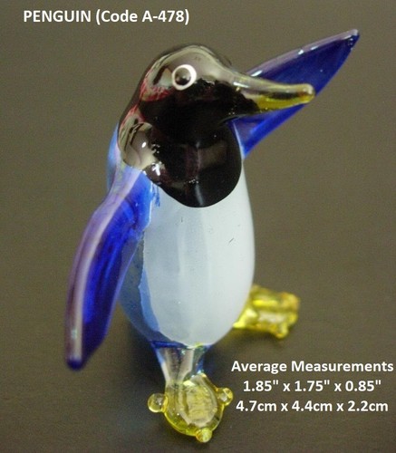 Miniature blown glass penguin - miniature,