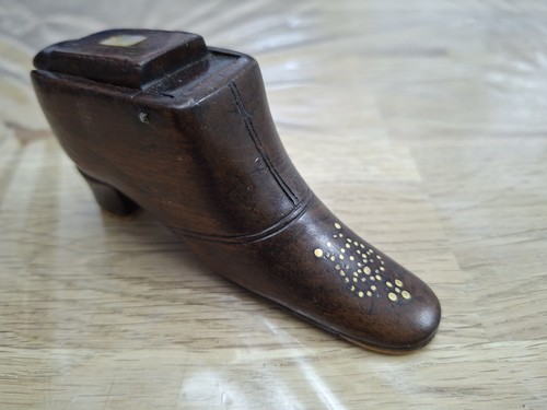 Antique wooden shoe snuff - antique,