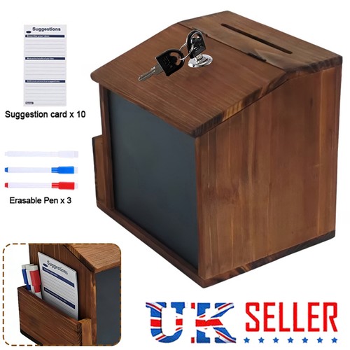 Wooden suggestion box tip jar - box,