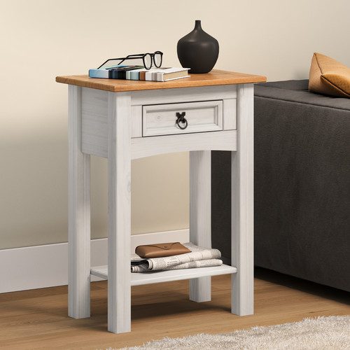 Corona console table white wax - console,