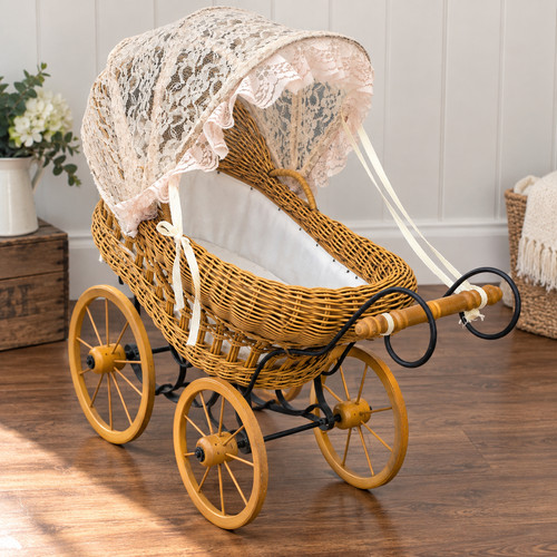 Vintage wicker doll baby - wicker,