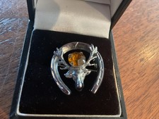 MIZPAH STAGS HEAD BROOCH 