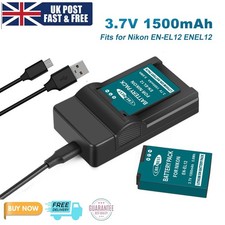 2Pcs EN-EL12 Battery+Charger