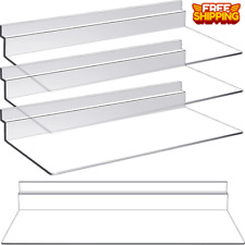 Clear Acrylic Slatwall Shelves | Durable 4" x 10" Hanging Retail Display Shelves