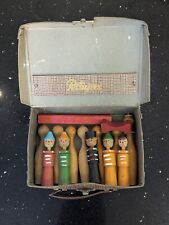 Antique Vintage Handmade Wooden skittles game antique Box Classic Toy gift wood