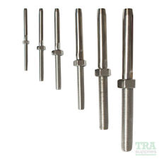 Stainless Steel Threaded Terminal Swage Type Wire Rope Marine 3mm - 10mm NEW
