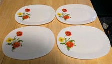 4x Vintage JAJ Pyrex Poppy