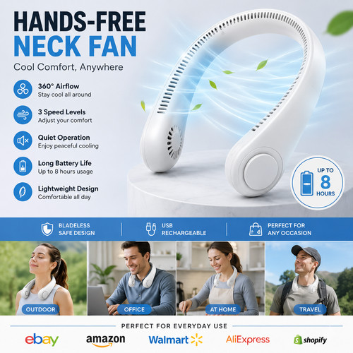 Rechargeable neck fan - rechargeable,