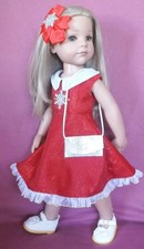 A 3  PIECE SPARKLY SNOWFLAKE  DRESS  OUTIT FOR  GOTZ HANNAH   DOLLS