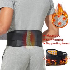 UK Self Heating Magnetic Back Support Lower Lumbar Brace Waist Belt Pain Relief