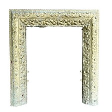 Antique Victorian Gold Painted Cast Iron Fireplace Insert Surround
