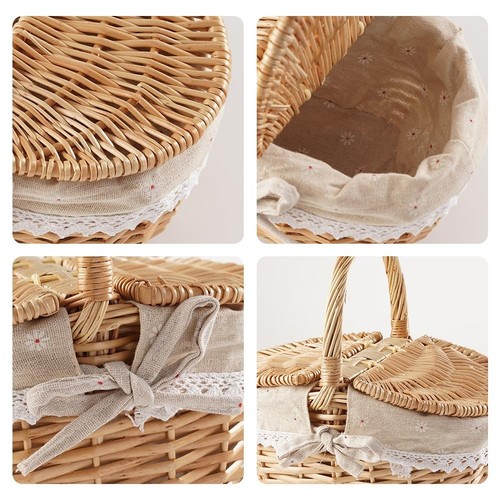 Wicker picnic basket cute - basket,