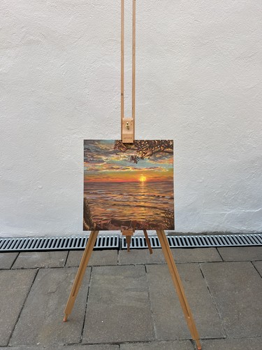 Sunset seascape original oil - seascape,