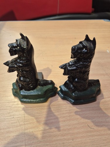 Pair vintage cast - iron, terrier