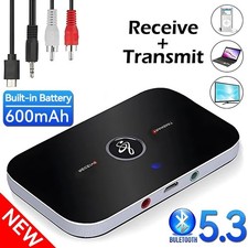 Bluetooth Wireless Audio Transmitter Receiver HiFi Music Adapter AUX RCA 2 in 1
