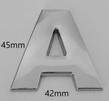 45 mm High 3D Quality Metal Chrome Self Adhesive Letters & Numbers Emblem Badge.