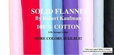 Robert Kaufman's FLANNEL SOLID COLOR Fabric 100% Cotton 2 Ply Loftier