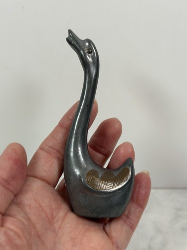 Vintage pewter brass swan - pewter,