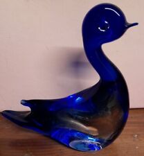 Vintage Murano Rossetto Estevan Cobalt Blue Glass Bird/Duck